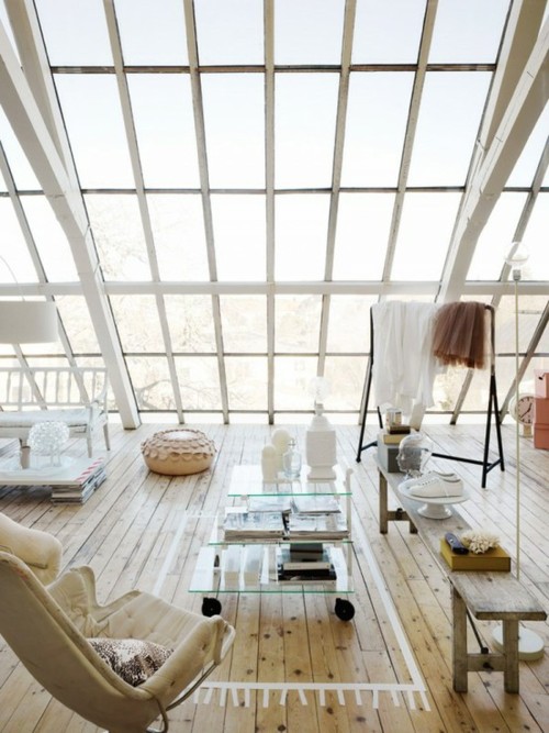 Living Room With A Glass Wall