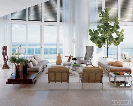 Living Room With A View In A Miami Duplex