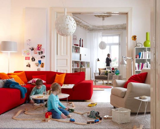 Living Room With Bright Accents Living Room With Bright Accents