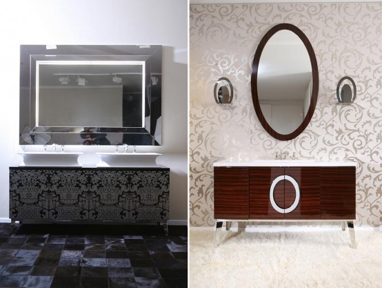 Luxury Bathroom Furniture With Gold Or Silver Covering Hermitage By Oasis