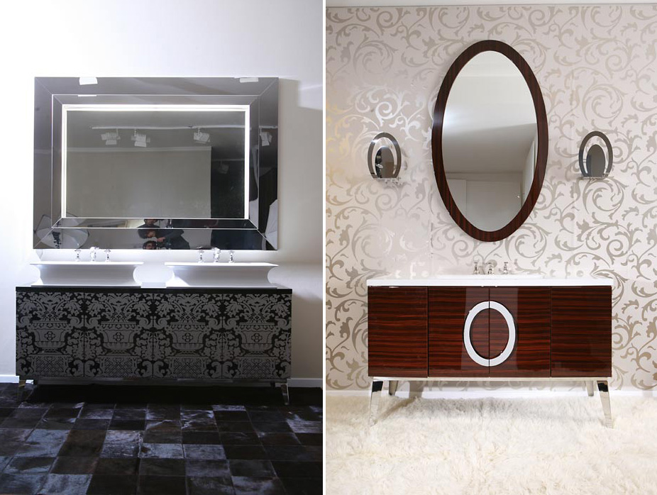 Luxury Bathroom Furniture With Gold Or Silver Covering Hermitage By