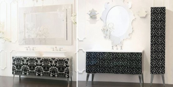 Luxury Bathroom Furniture With Gold Or Silver Covering Hermitage By Oasis