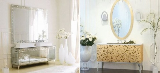 Luxury Bathroom Furniture With Gold Or Silver Covering Hermitage By Oasis