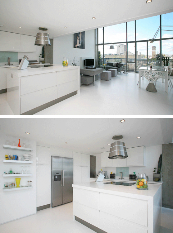 Luxury London loft's kitchen