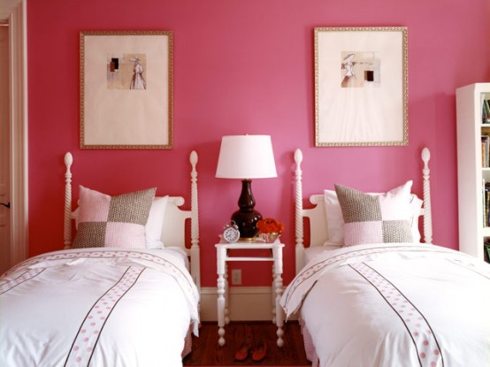 Magenta Bedroom For Two Girls