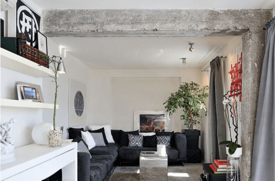 Masculine Apartment Design With Slight Industrial Touches