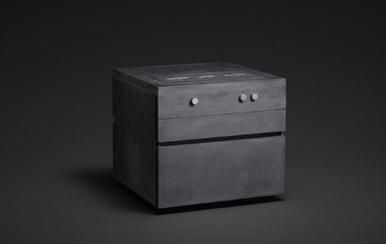 Masculine Kitchen Of Concrete And Dark Wood