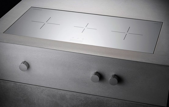Masculine Kitchen Of Concrete And Dark Wood