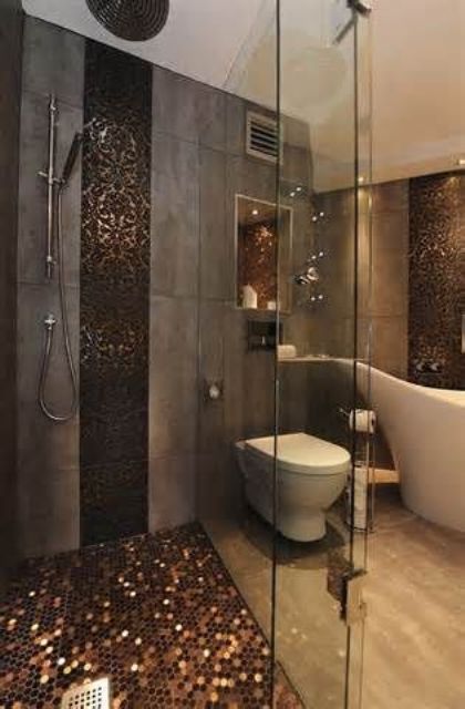Metallic Tile Bathroom Image Of And Closet Metallic Tile Bathroom Image Of