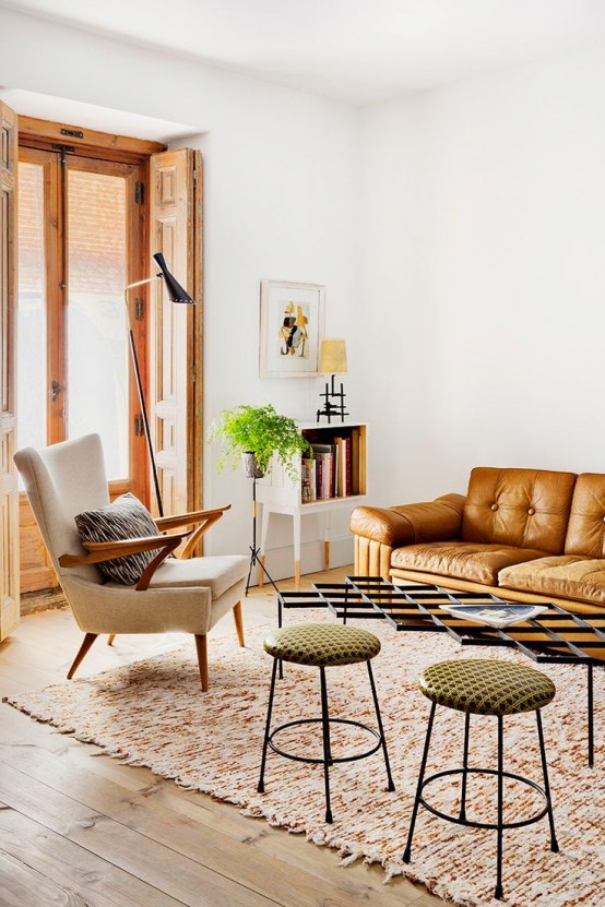 Mid Century Madrid Apartment In Warm Colors