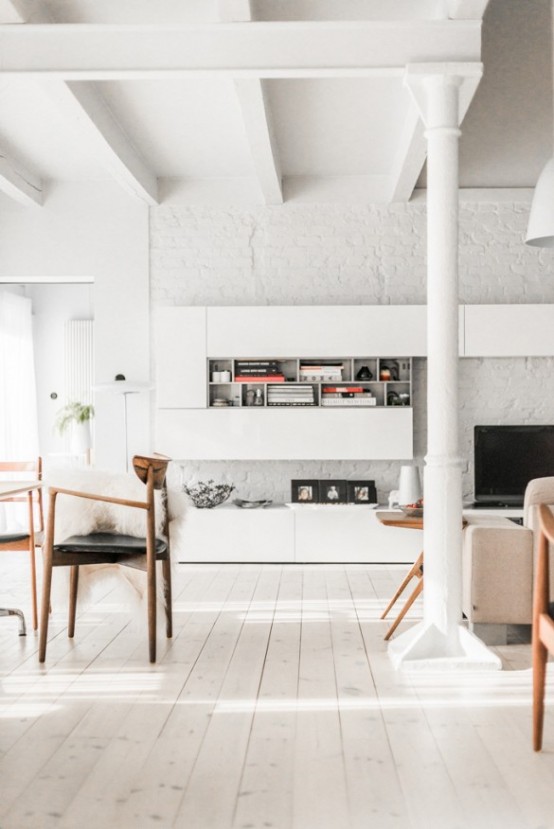 Minimalist And Airy White Loft From A Forge