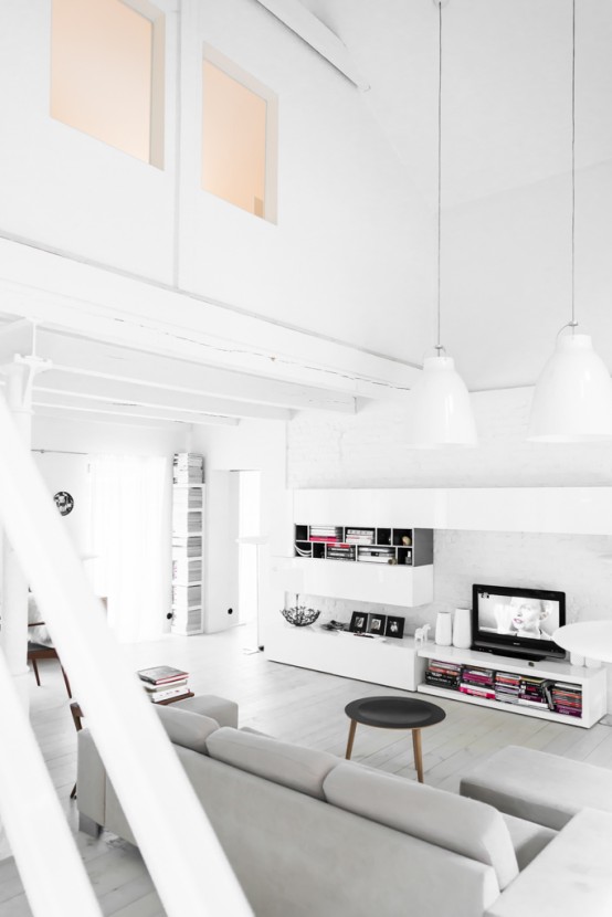 Minimalist And Airy White Loft From A Forge