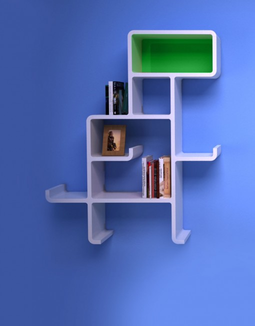 Minimalist And Customizable Dinosaur Shelving Unit