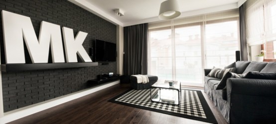 Minimalist Apartment Designed In Dark Colors And Shades