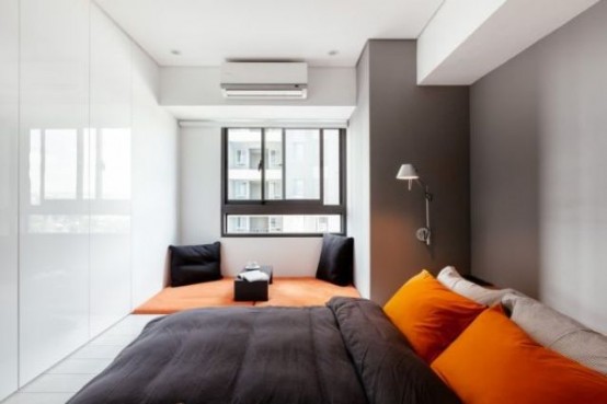 Minimalist Black And White Apartment With Colorful Touches