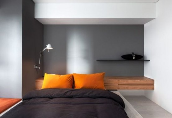 Minimalist Black And White Apartment With Colorful Touches