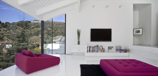 Minimalist Black And White House On The Hollywood Hills