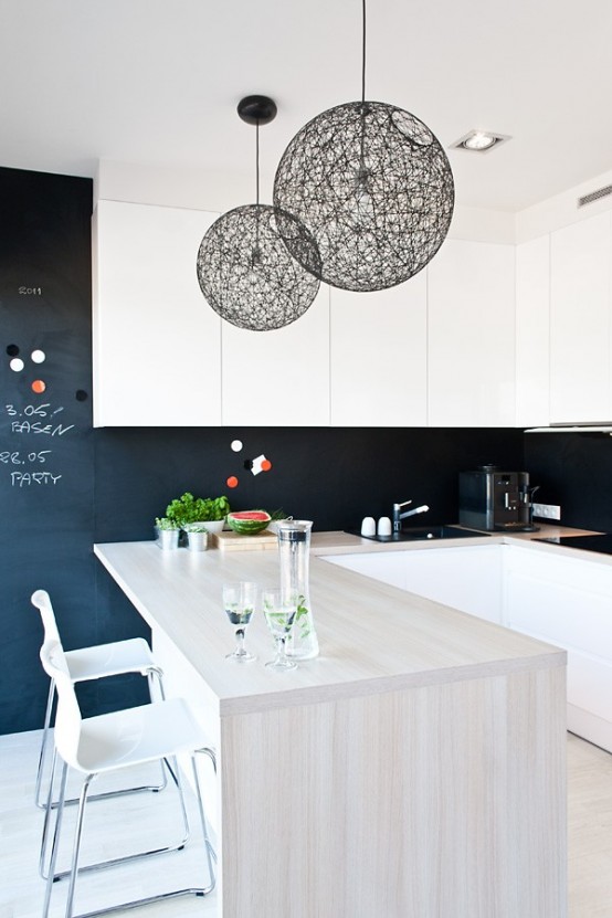 Minimalist Black And White House With Oak Floors And Furniture