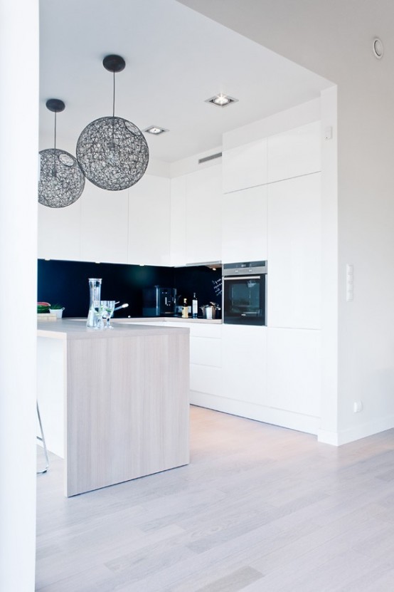 Minimalist Black And White House With Oak Floors And Furniture