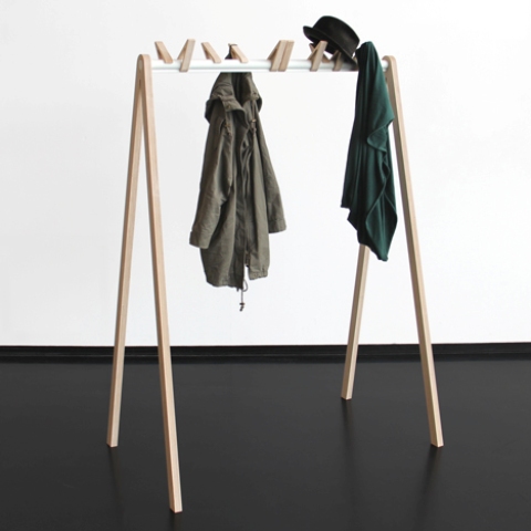 Minimalist 'Birds In A Row' Coat Rack Of Birch And Aluminum - DigsDigs