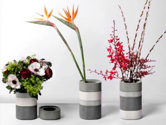 Minimalist Concrete Modular Vases
