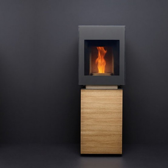 Minimalist Eco-Friendly Pellet Stove by Gabbaan