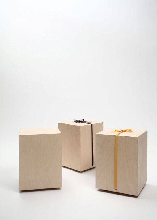 Minimalist Functional Stool Made Of Box And Cushion