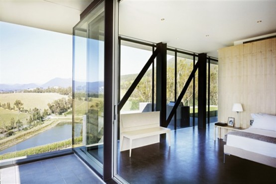 Minimalist House Above A Vineyard