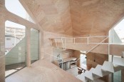 Minimalist Larch Covered Tsubomi House With 7 Split Levels