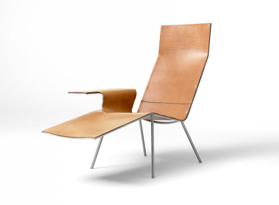 Minimalist sales leather chair