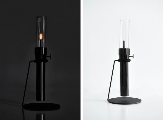 Minimalist Oil Lamp Renovation In Black Chrome