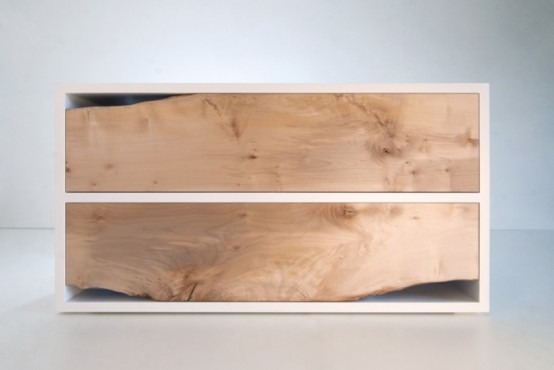 Minimalist Raw Sycamore Chest Of Drawers