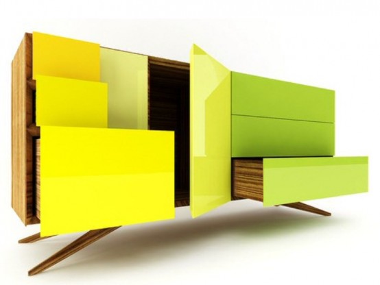 Minimalist Sideboard In Bright Colors Of Summer