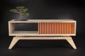 Minimalist Sideboards Of Natural Woods And Bright Colors