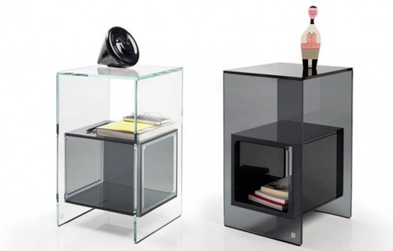 Minimalist Transparent Glass Side Table