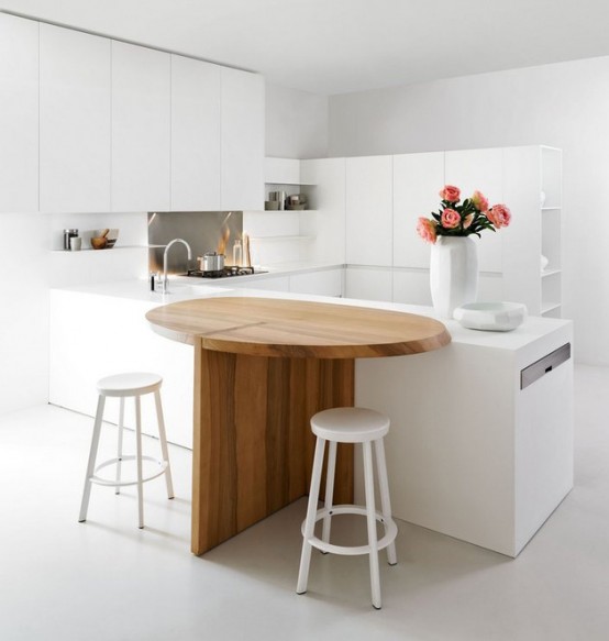 Thoughtful Minimalist White Kitchen For Small Spaces - DigsDigs