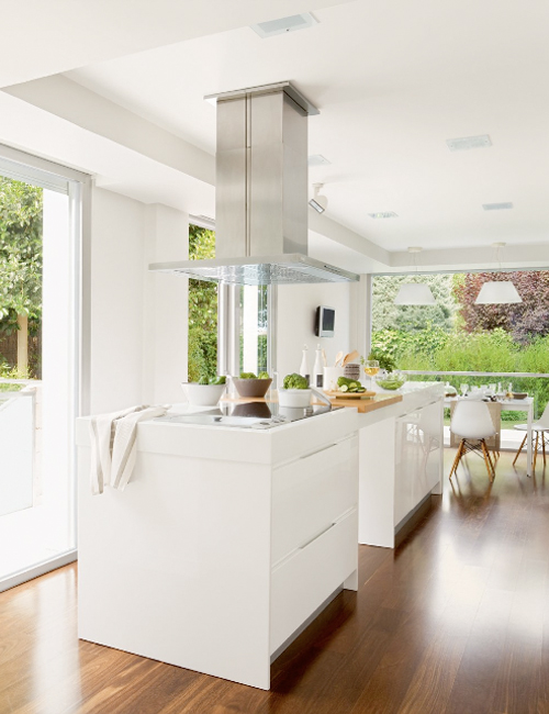 Minimalist White Kitchen With A Summer Feel