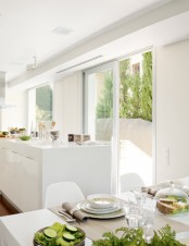 Minimalist White Kitchen With A Summer Feel