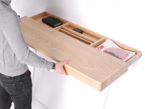 Minimalist Work Desk With A Storage Space Inside