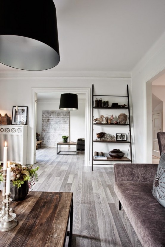 Modern And Industrial Danish Home With Dramatic Touches