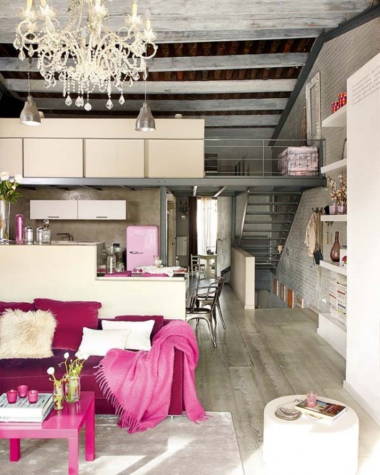Modern And Vintage Interior Design In Shades Of Pink