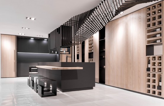 Modern And Sculptural Cut Kitchen With Personality