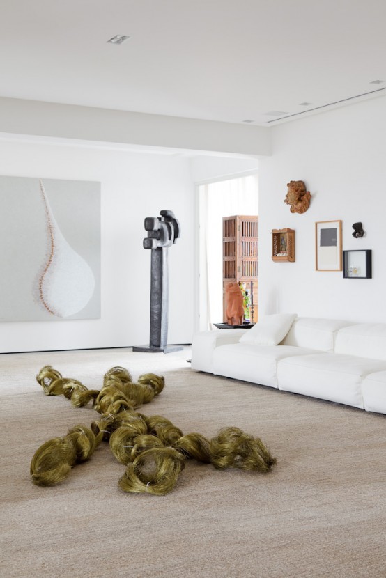 Modern Art Collectors Family Home In White And Neutrals