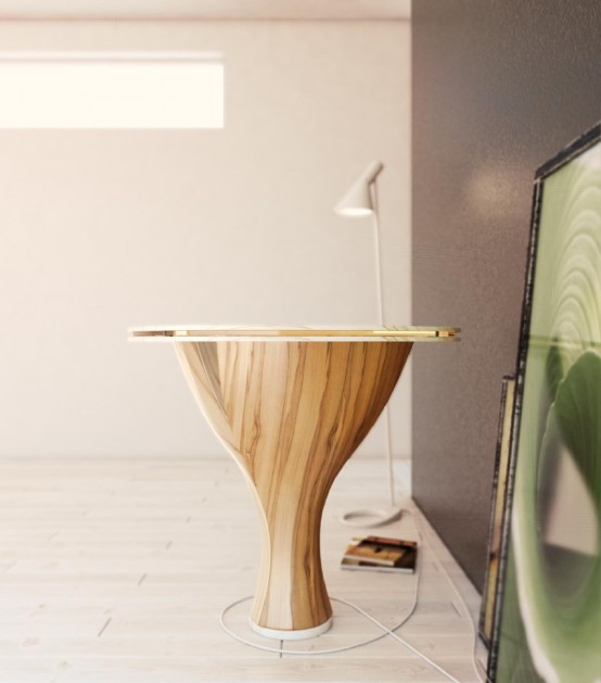 Modern Banana Table Featuring Sculptural Design