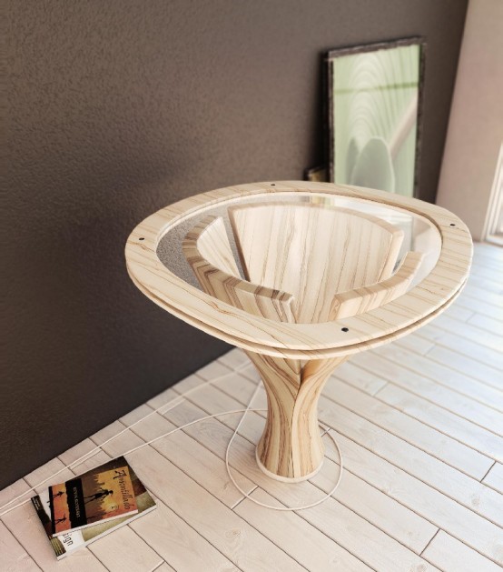 Modern Banana Table Featuring Sculptural Design