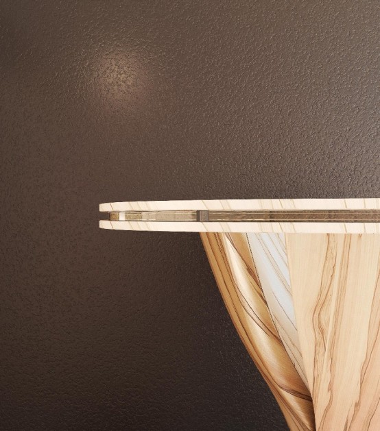 Modern Banana Table Featuring Sculptural Design