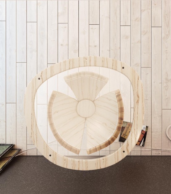 Modern Banana Table Featuring Sculptural Design