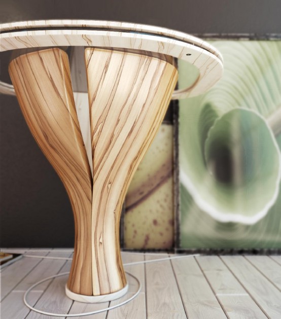 Modern Banana Table Featuring Sculptural Design