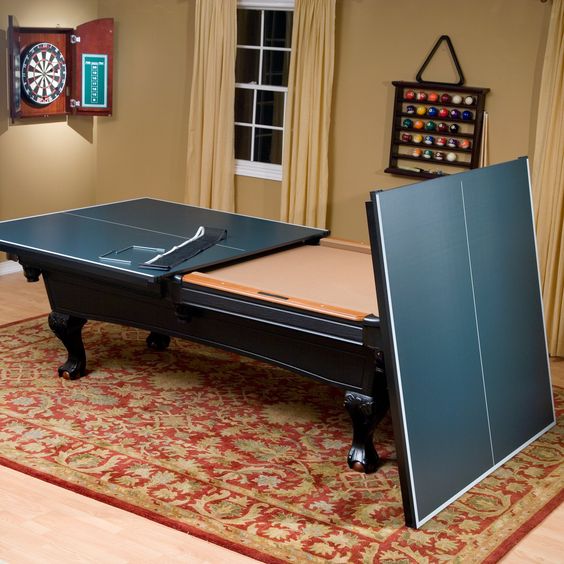 practical solution for a small basement if you want to be able to play several games