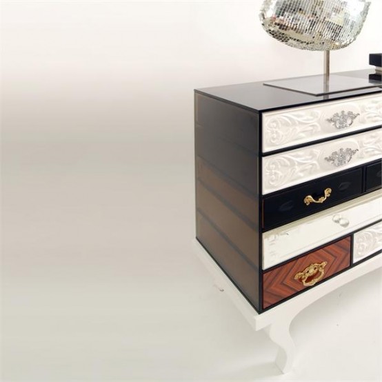 Modern Clorful Chest Of Drawers With Marks
